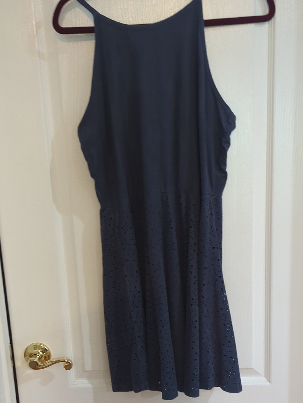 Pink Republic Navy Eyelet Halter Mini Dress